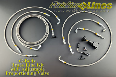 G-Body Brake Line Kit with Adjustable Proportioning Valve - For Rear Drum Brake Setups