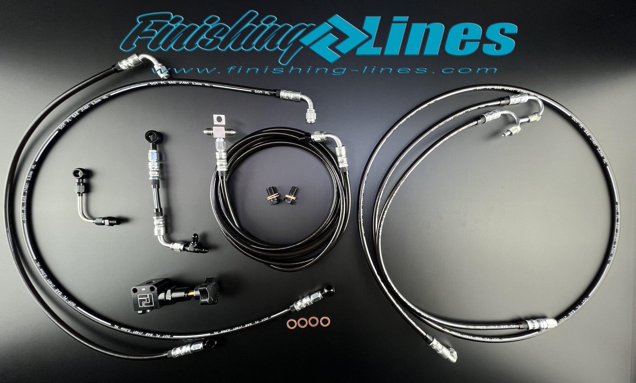 Fox Body Mustang Brake Line Kit with Adjustable Proportioning Valve for 93 Cobra Master Cylinder Converted Setups