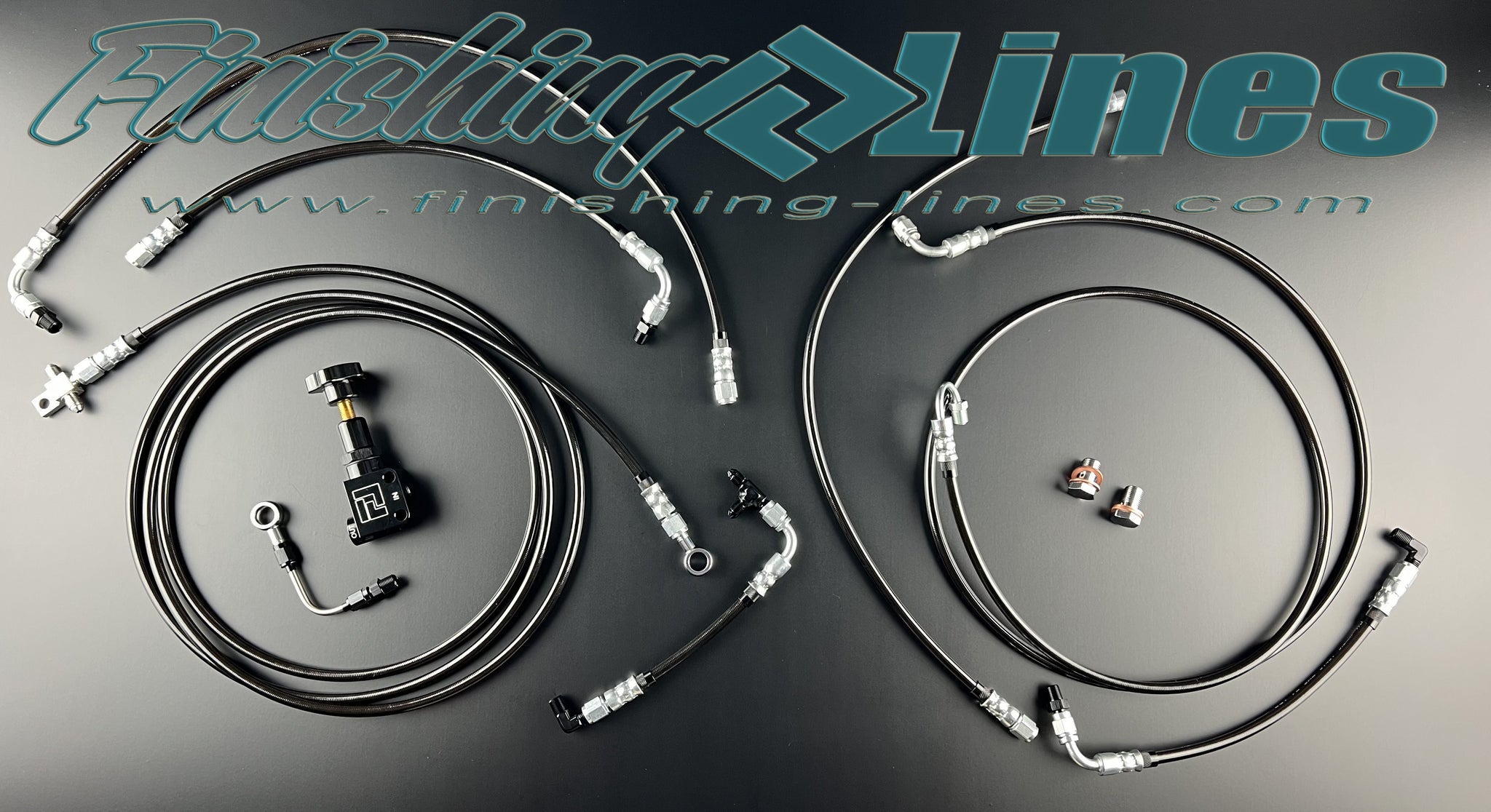 Fox Body Mustang Drag Race Setup Brake Line Kit with Adjustable Proportioning Valve and Line Lock Provision