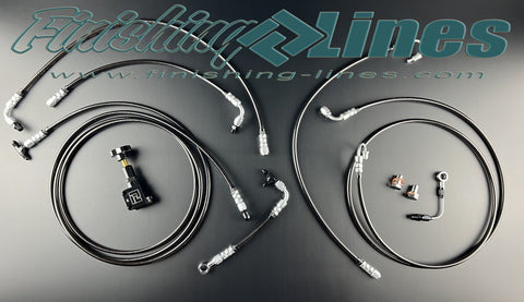 Fairmont Brake Line Kit with Adjustable Proportioning Valve for 93 Cobra Master Cylinder Converted Setups