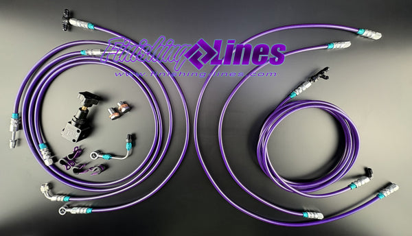 1988-1998 Chevy OBS Truck ABS Delete Brake Line Kit with Adjustable Proportioning Valve - Master Cylinders with Dual 1/2"-20 Ports - FOR REAR DISC BRAKE SETUPS