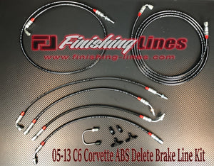 C6 Corvette ABS Delete Brake Line Kit - Stock Master Cylinders