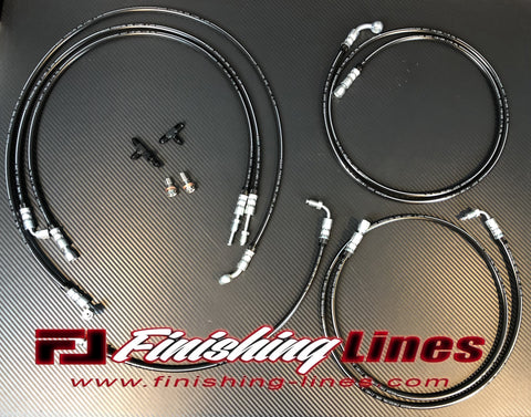 EVO 8/9 Inline Staging Brake Line Kit for Non-ABS Style Master Cylinder (FL/WILWOOD HAND BRAKE STYLE)