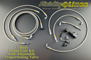 G-Body Brake Line Kit with Adjustable Proportioning Valve - For Rear Disc Brake Setups