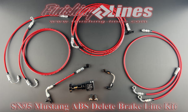 SN95 Mustang ABS Delete Brake Line Kit - 1/2"-20 Port Master Cylinders